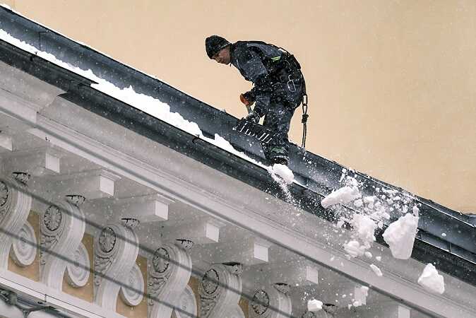 В Воронеже глыба снега рухнула с крыши на гулявшего с собакой россиянина