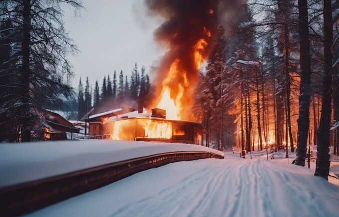 В Москве загорелся горнолыжный комплекс