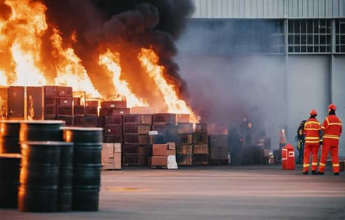 Досмотр на выходе из горящего склада Wildberries не прекращался даже во время эвакуации