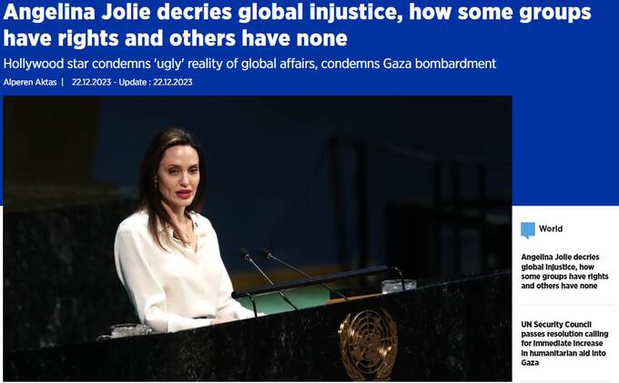 Анджелина Джоли осудила несправедливость по отношению к разным группам людей, которая есть даже в ООН queiqxeiudiexkrt